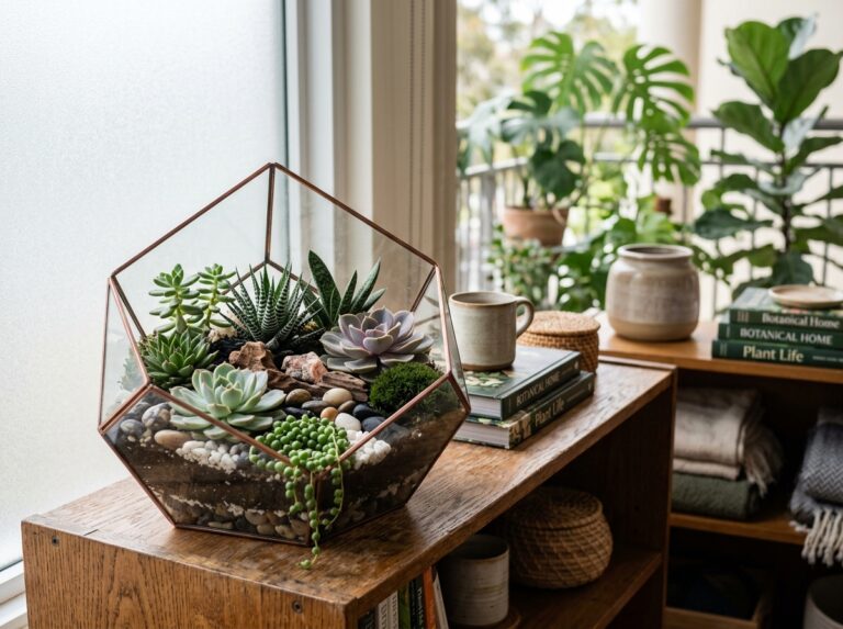 low light succulent terrarium