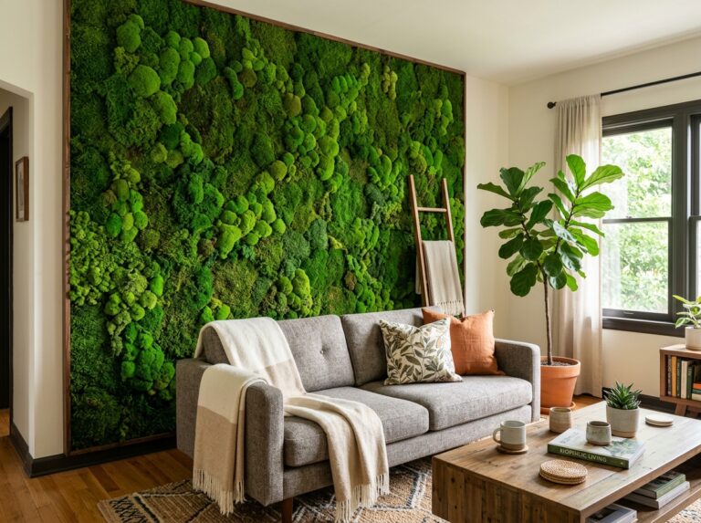 diy fake moss wall