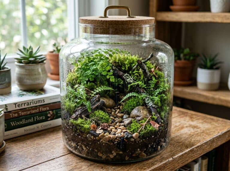 moss and fern terrarium