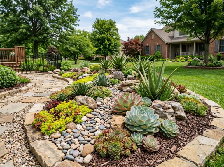 backyard succulent rock garden